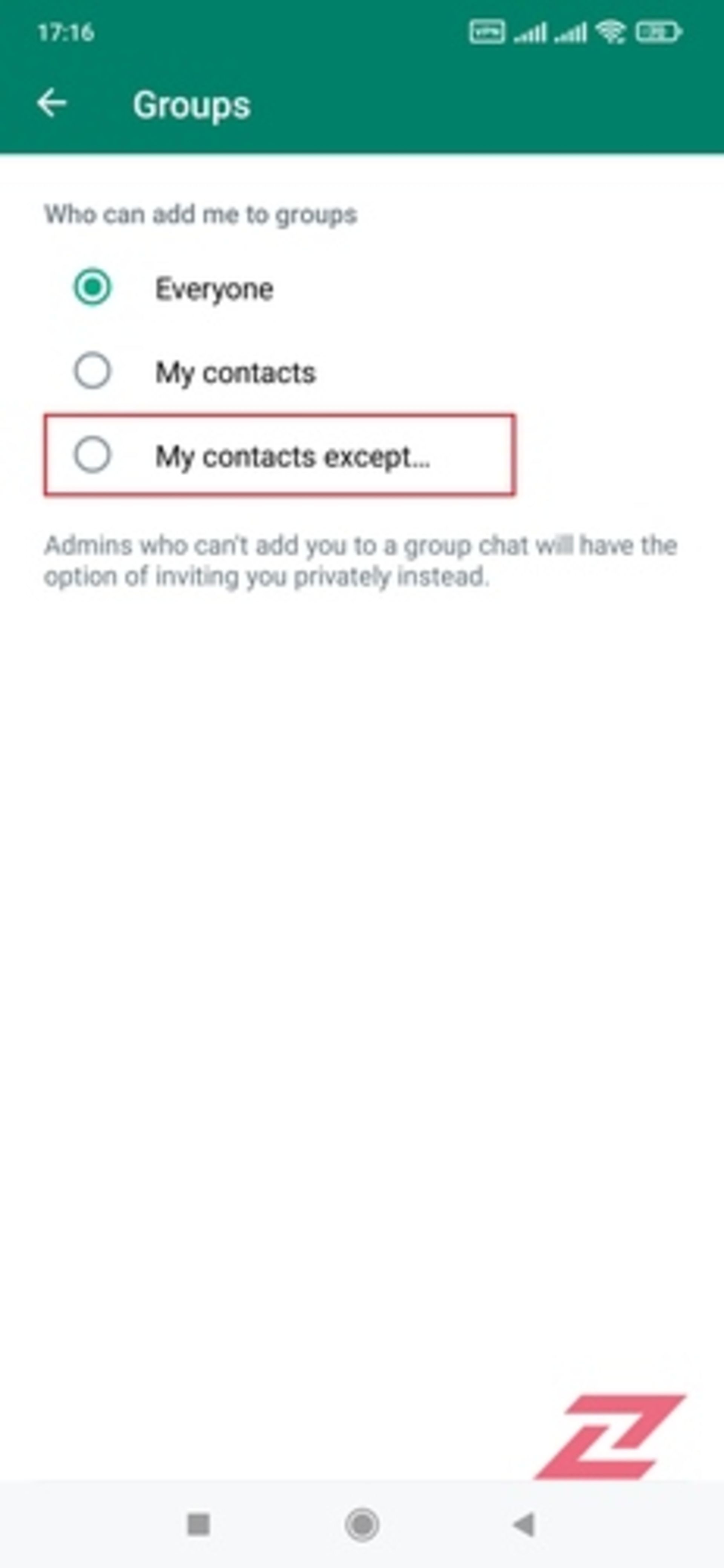 جلوگیری از اضافه‌شدن به گروه‌ها در واتساپ