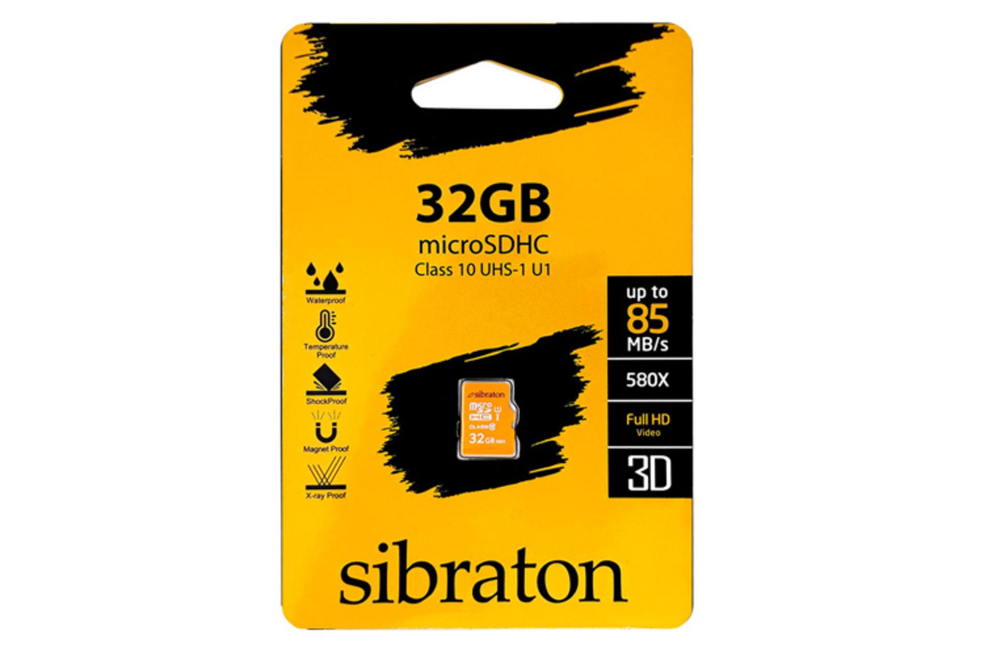 جعبه کارت حافظه سیبراتون microSDHC با ظرفیت 32 گیگابایت مدل 580x
