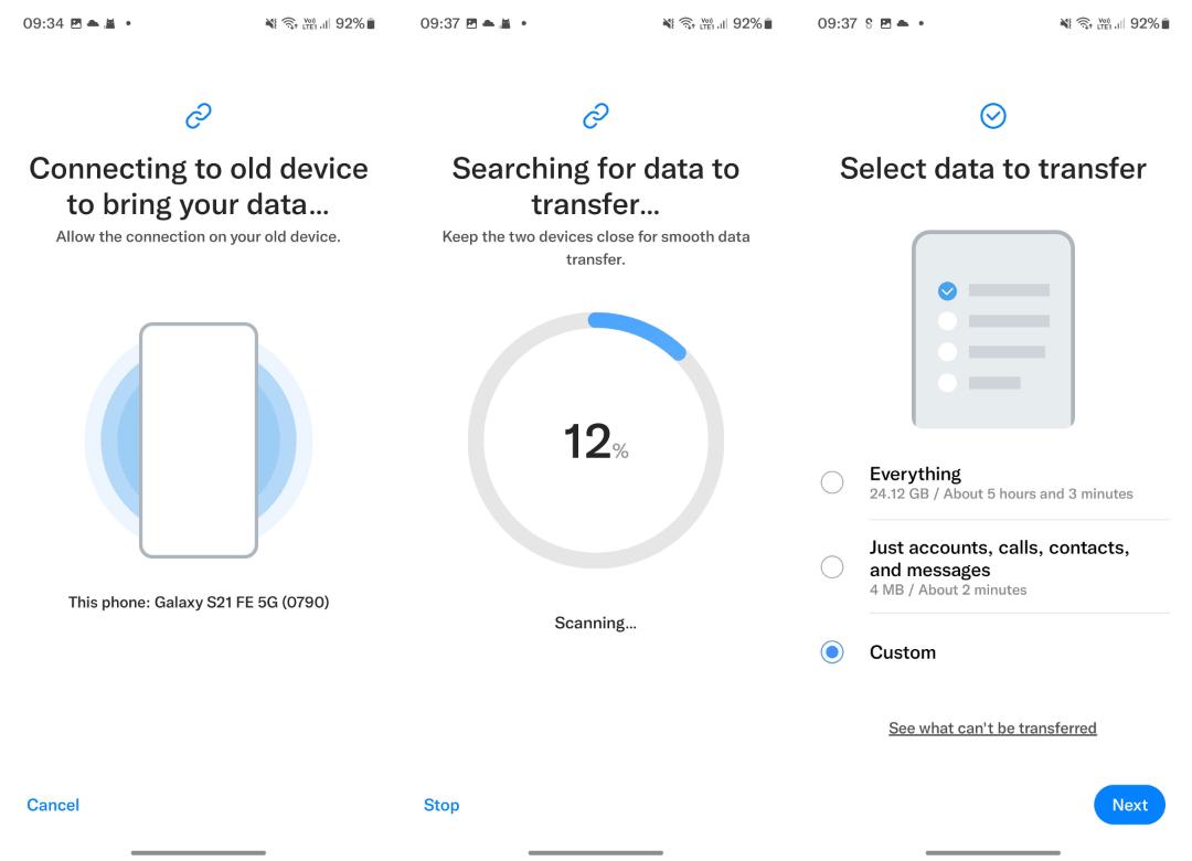 انتقال پیامک ها با Smart Switch سامسونگ
