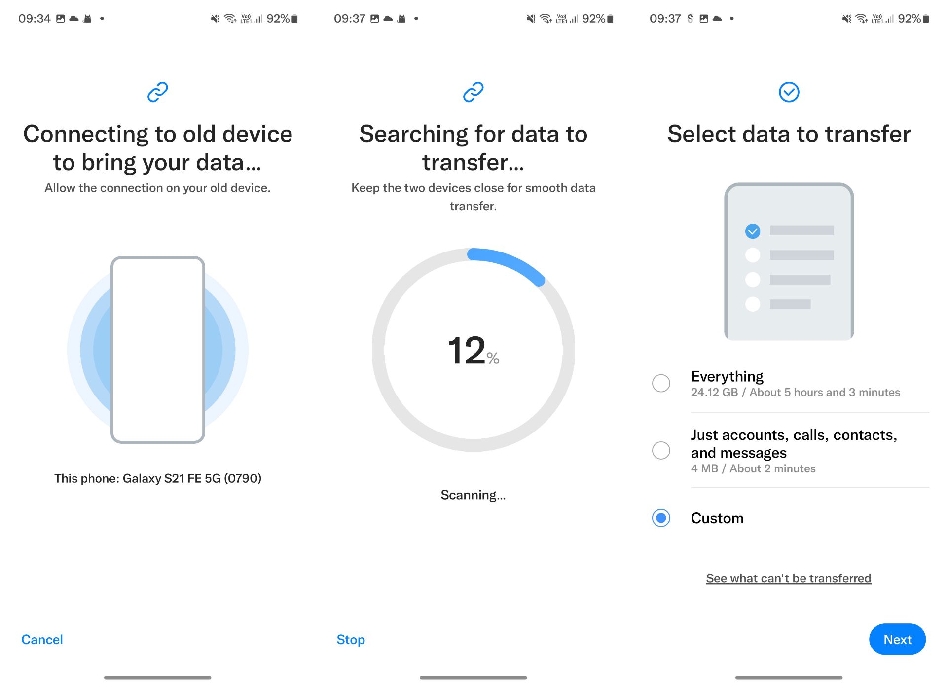 انتقال پیامک ها با Smart Switch سامسونگ