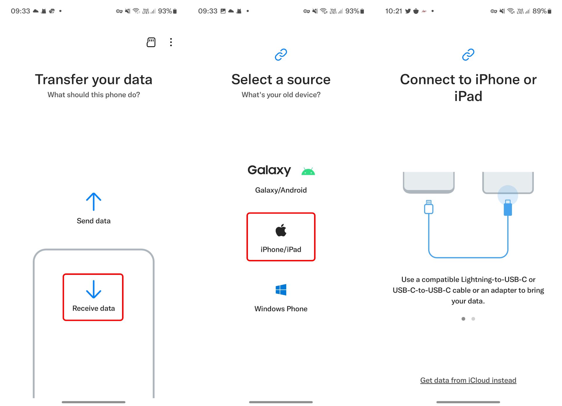 انتقال پیامک ها با Smart Switch سامسونگ