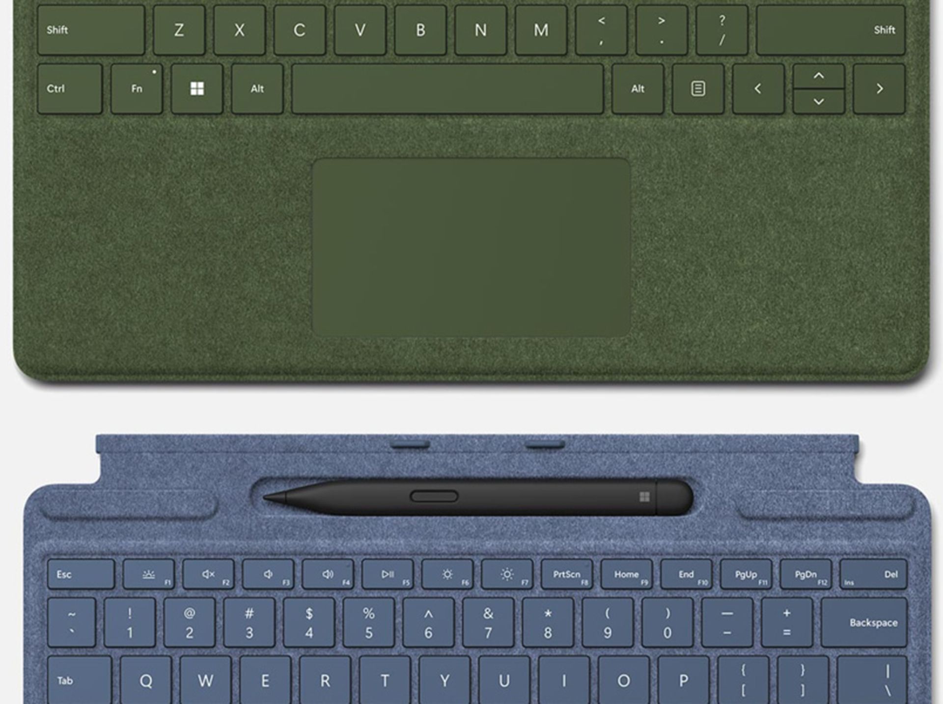 کیبوردهای سرفیس پرو به رنگهای سبز و آبی 