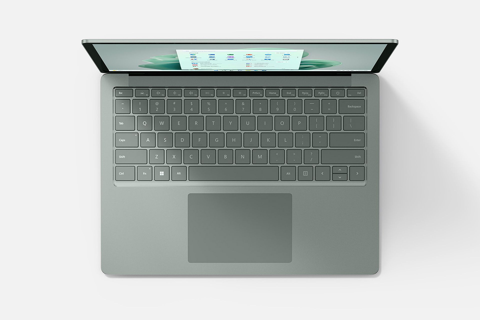سرفیس لپ تاپ ۵ مایکروسافت Surface Laptop 5 سبز از نمای بالا