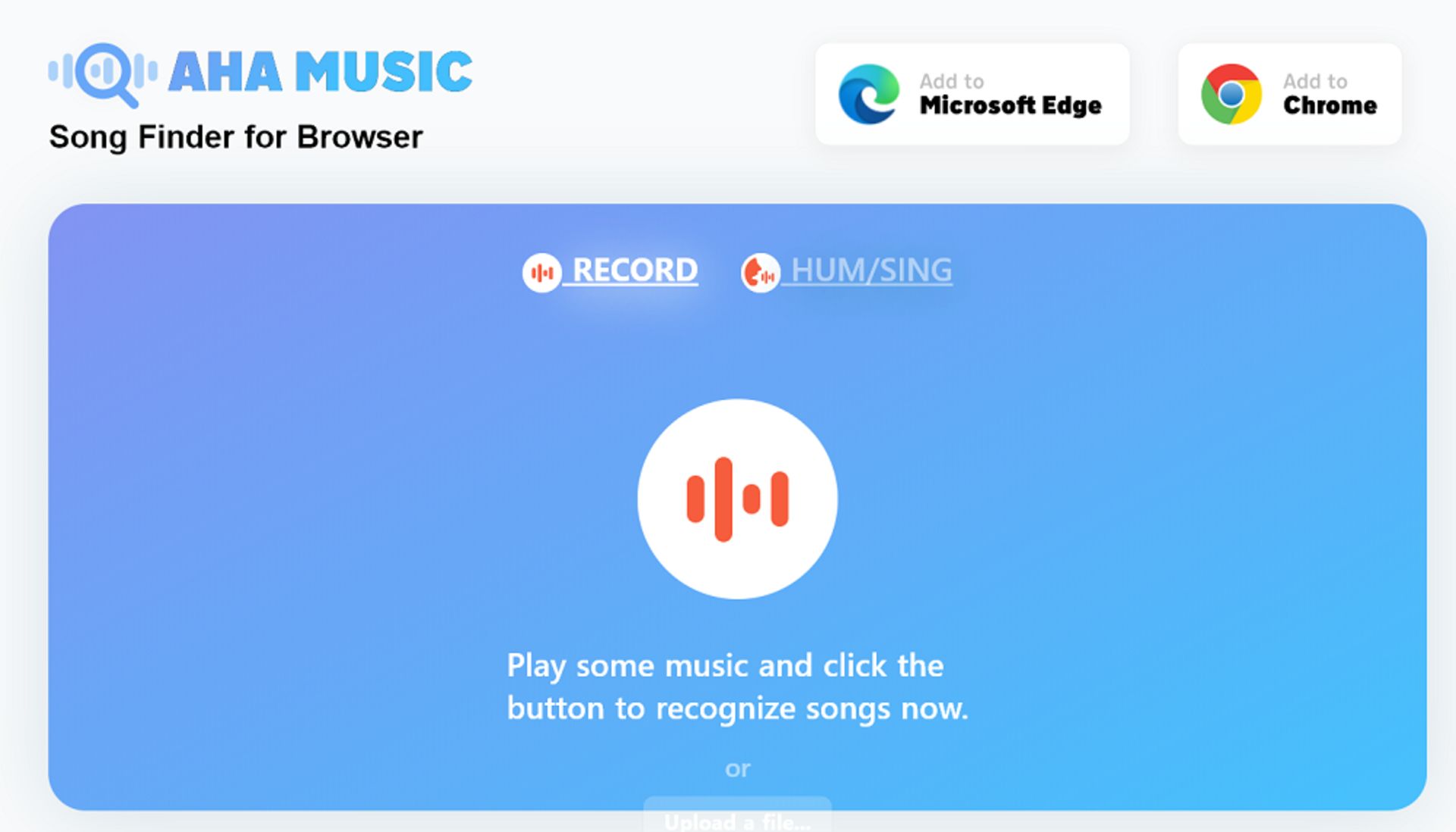 وب‌سایت AHA Music  برای تشخیص آهنگ