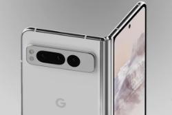 نمای نزدیک پیکسل فولد گوگل Pixel Fold گوشی تاشدنی سفید غیررسمی