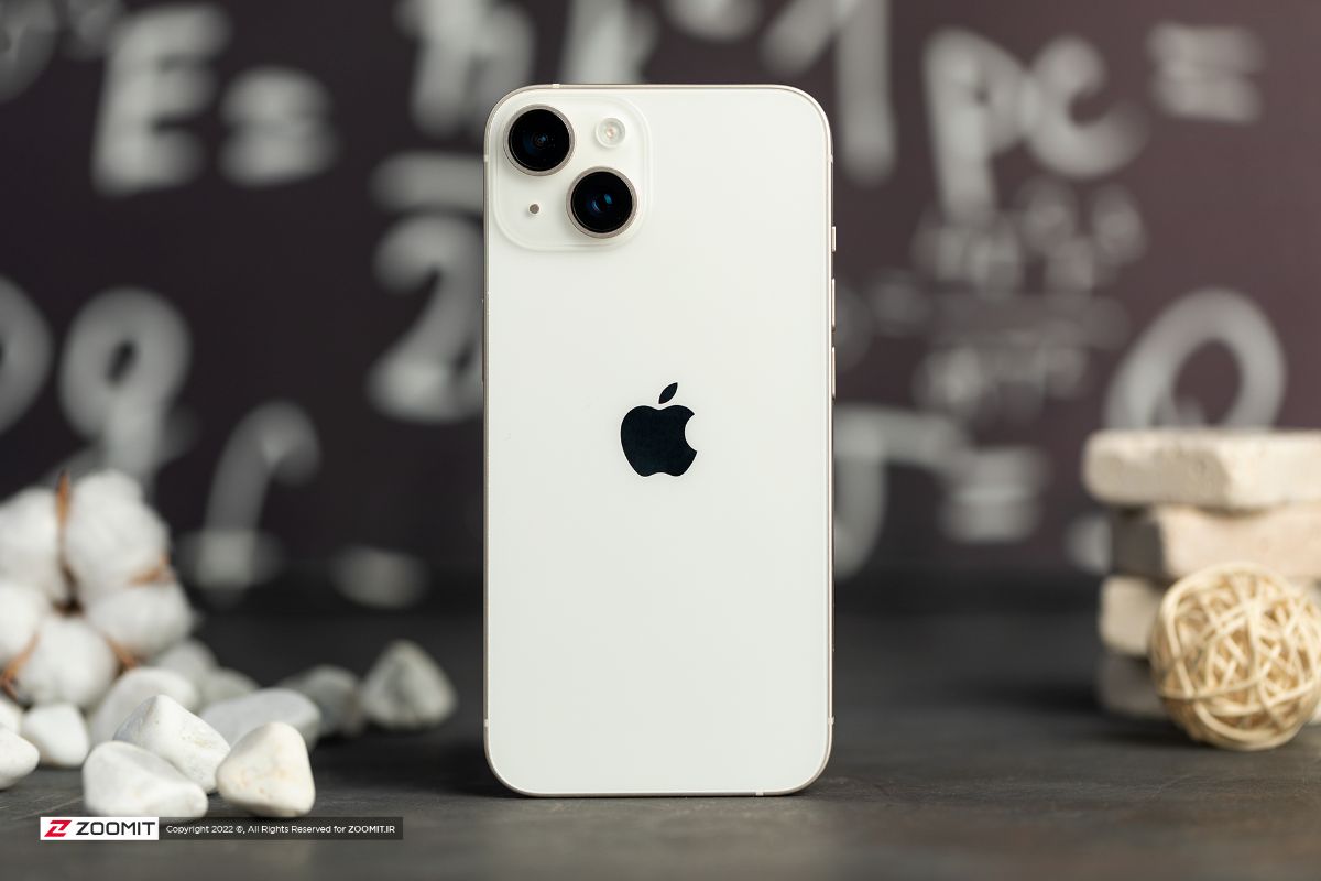 The back of the iPhone 14 is white