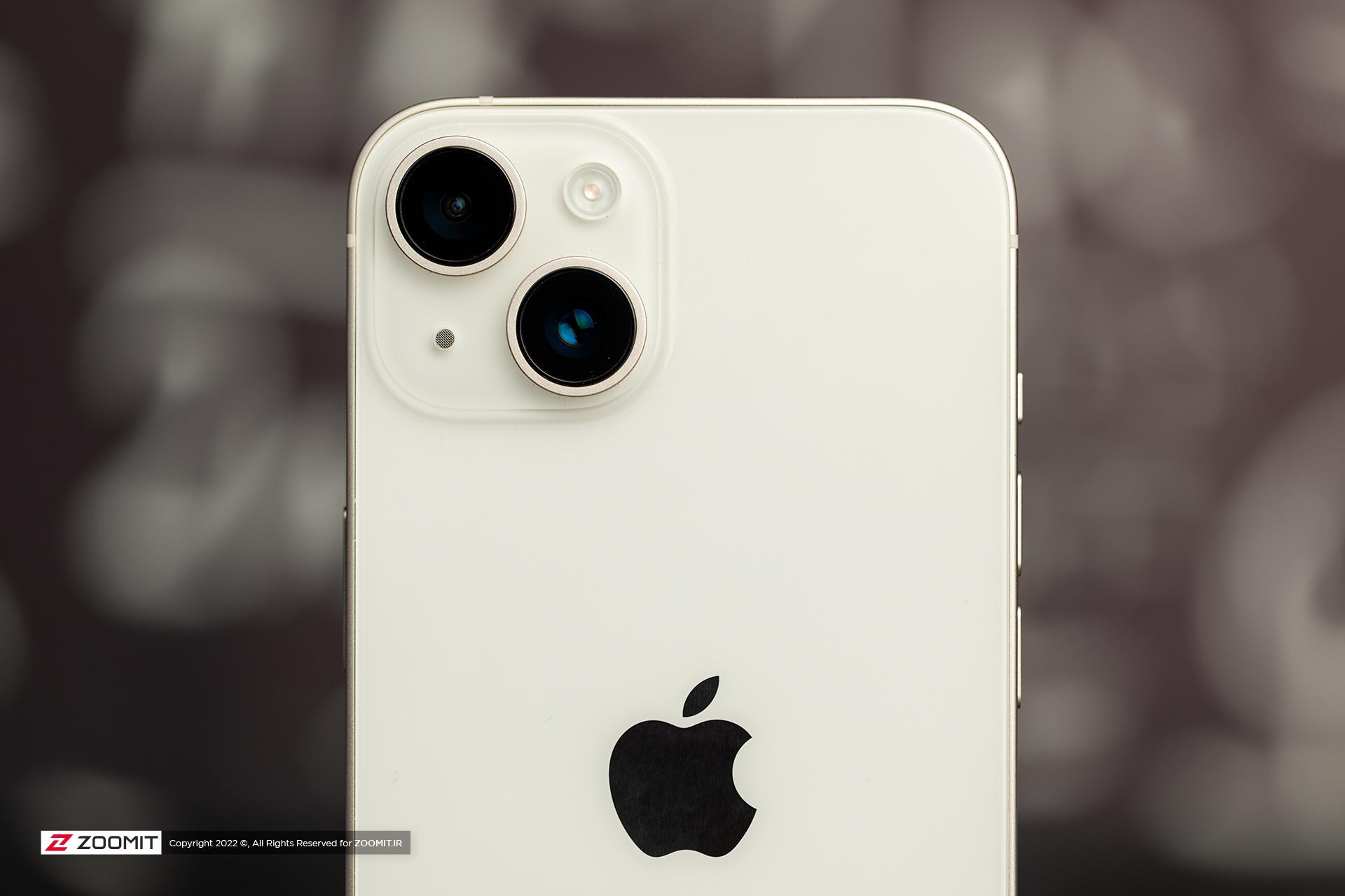 دوربین آیفون ۱۴ مدل سفید اپل