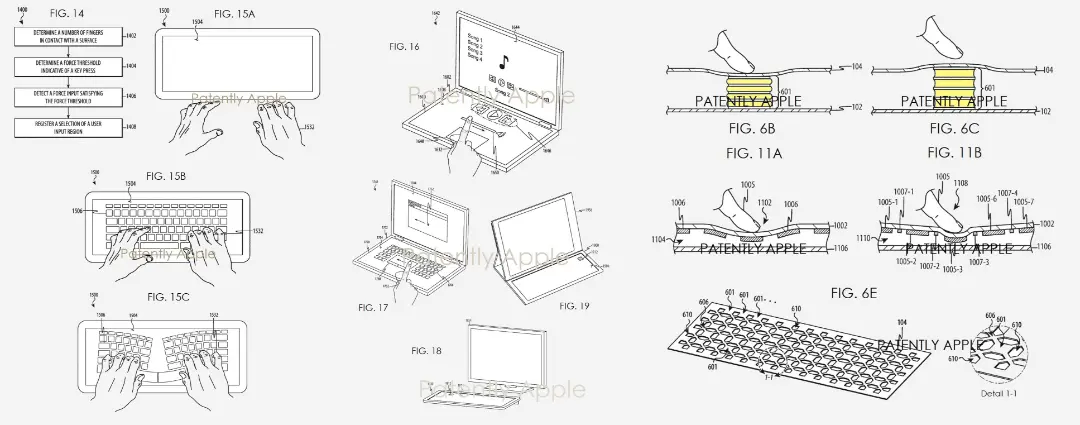 تصاویر پتنت کیبورد بدون کلید اپل Apple