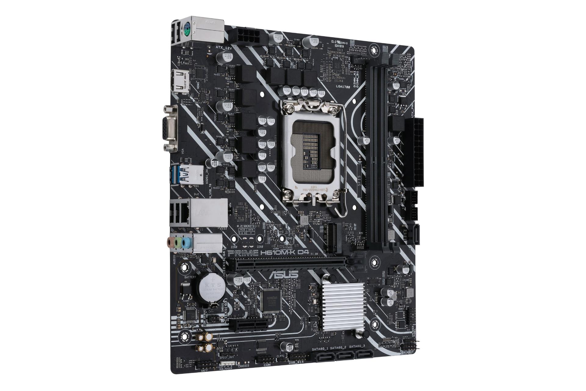 نمای کناری مادربرد ایسوس ASUS PRIME H610M-K D4