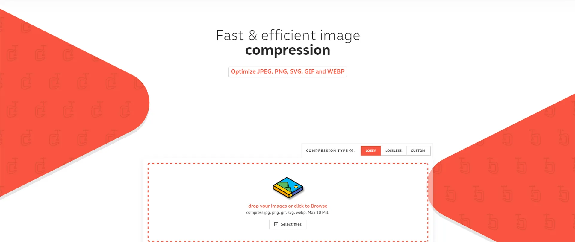 اسکرین شاتی از سایت Compressor