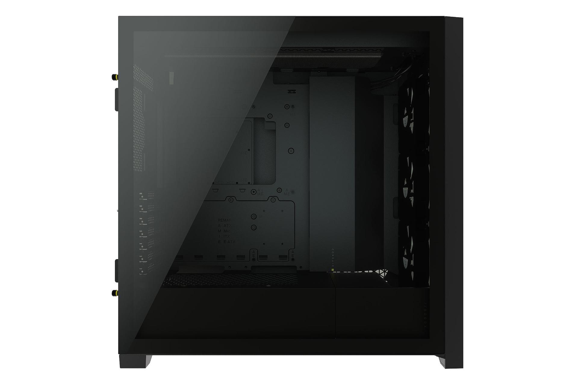 نمای پنل شیشه ای چپ کیس کامپیوتر کورسیر iCUE 5000X RGB