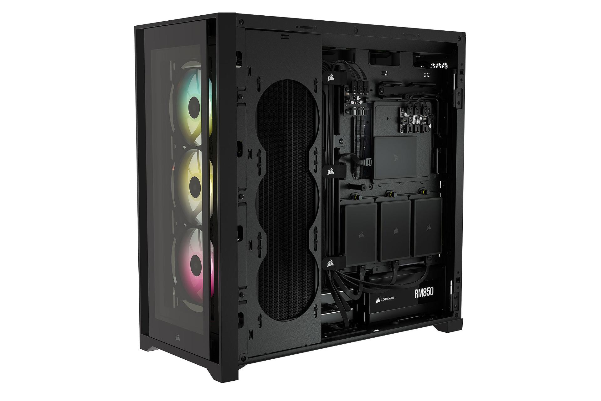 نیمرخ جلو و راست کیس کامپیوتر کورسیر iCUE 5000X RGB