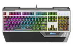 نمای روبرو با نورپردازی کیبورد گرین GK801 RGB