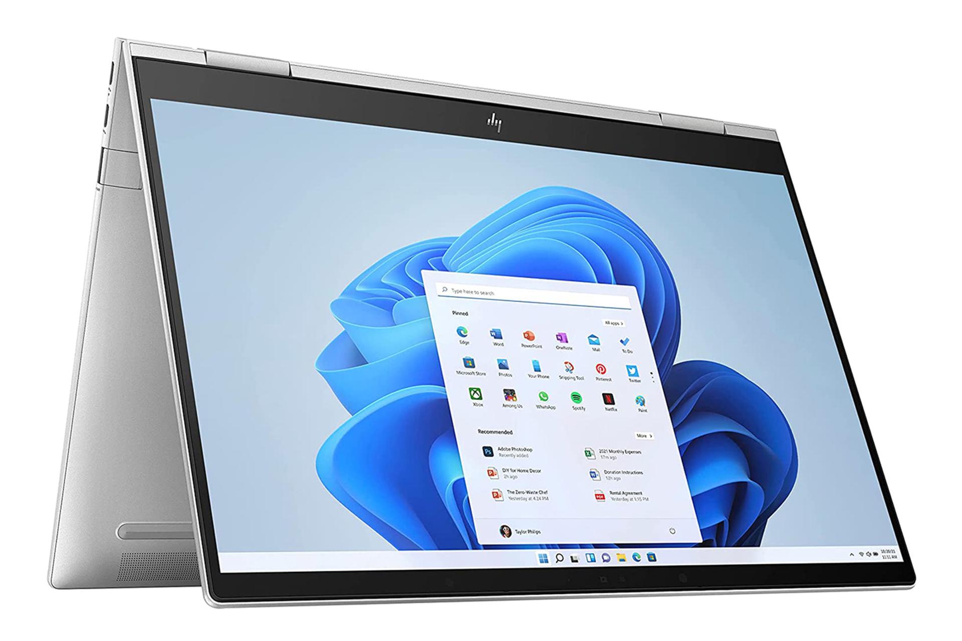 نمای نیمرخ لپ تاپ اچ پی Envy X360 13-BF0013 و نمایش حالت ایستاده