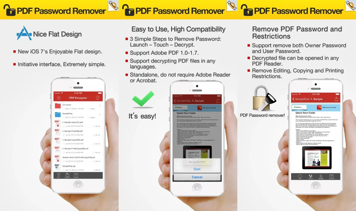 برنامه PDF Password Remover برای iOS