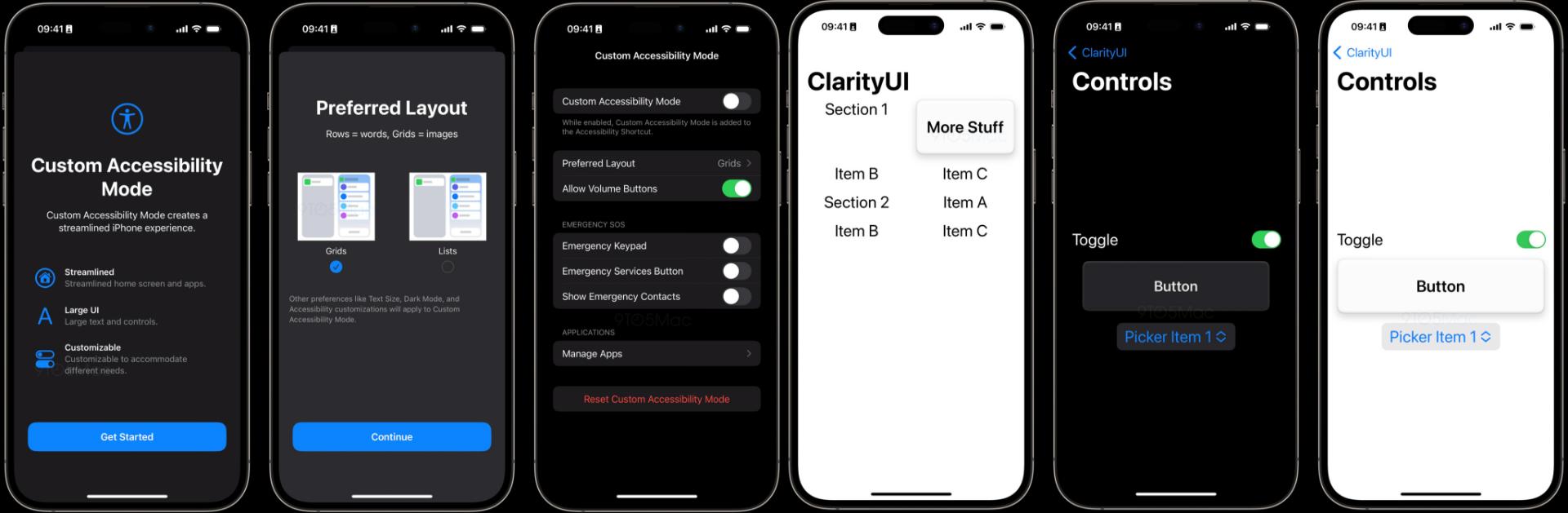 اسکرین شات فاش شده حالت Custom Accessibility Mode آیفون