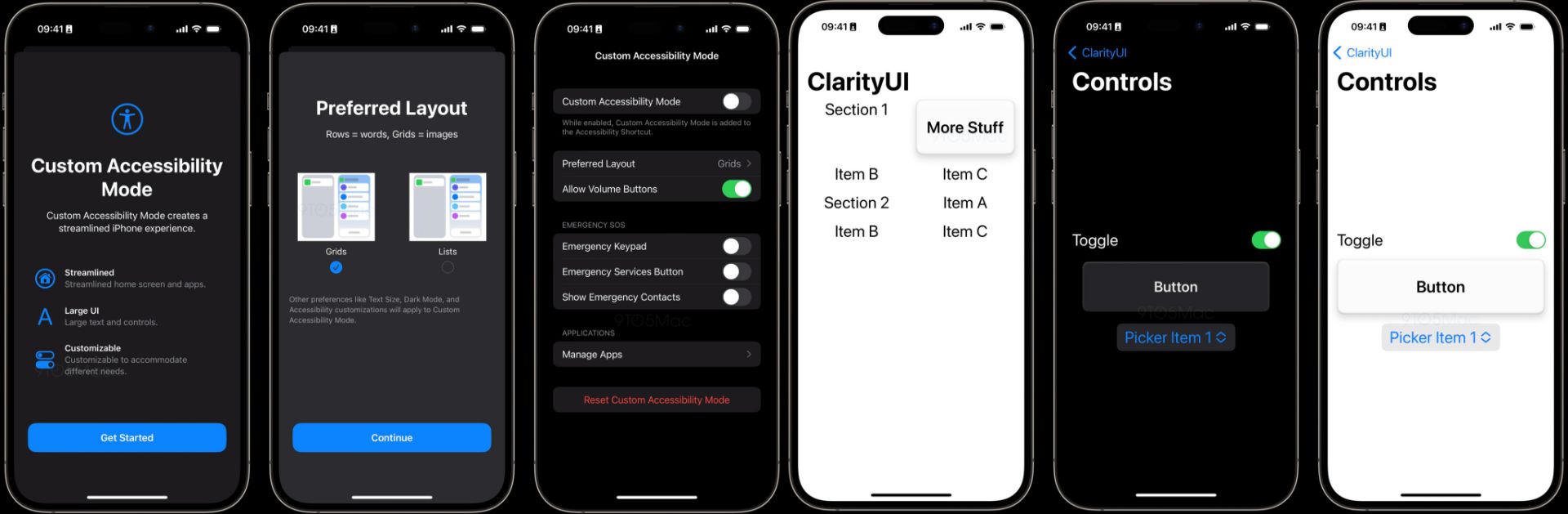اسکرین شات فاش شده حالت Custom Accessibility Mode آیفون