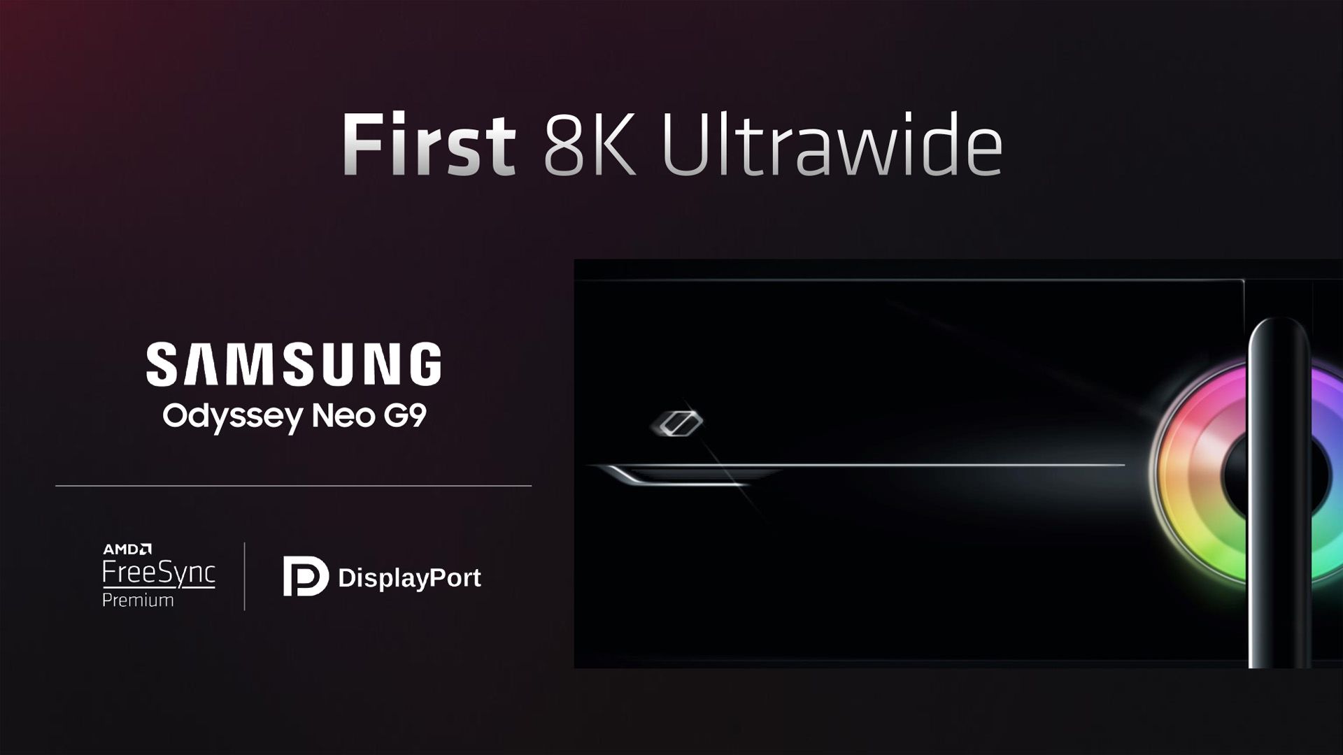 اولین تصویر مانیتور فوق عریض 8K سامسونگ در مراسم AMD