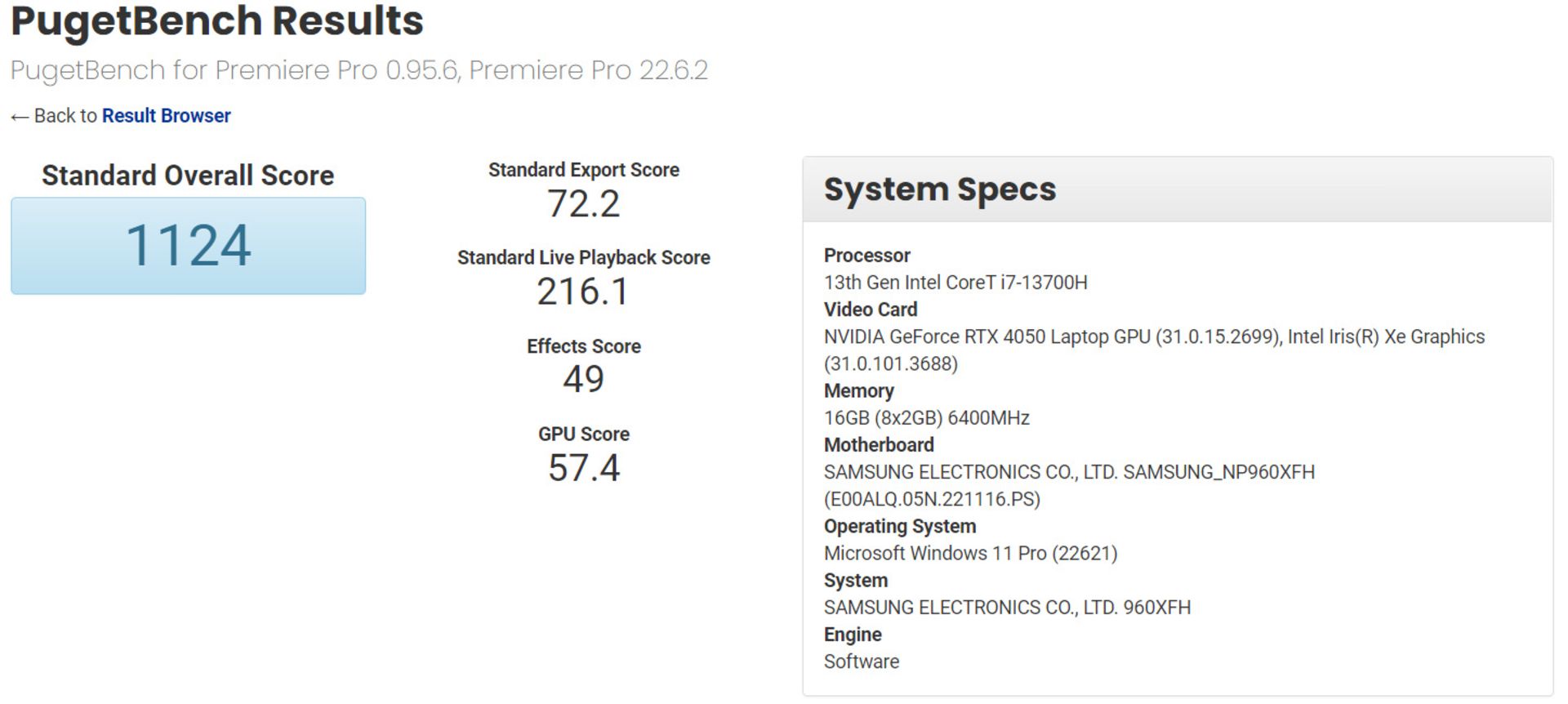 بنچمارک لپ تاپ جدید سامسونگ گلکسی با گرافیک RTX 4050 انویدیا