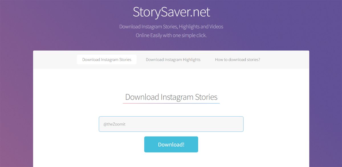 اسکرین شات سایت storysaver.net