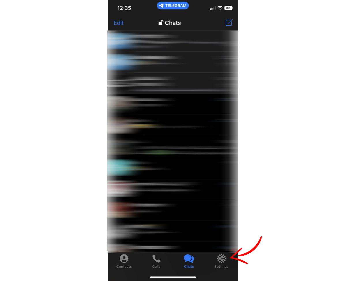 صفحه اصلی تلگرام آیفون آی او اس Telegram