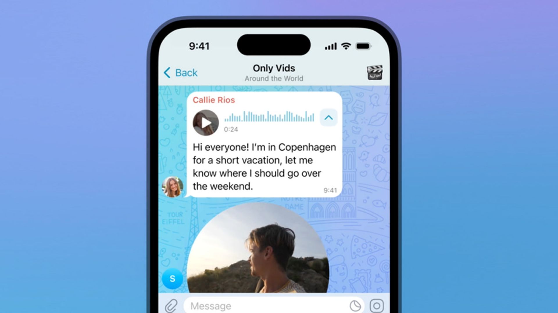 قابلیت تبدیل ویدیومسیج به متن در تلگرام آیفون iOS