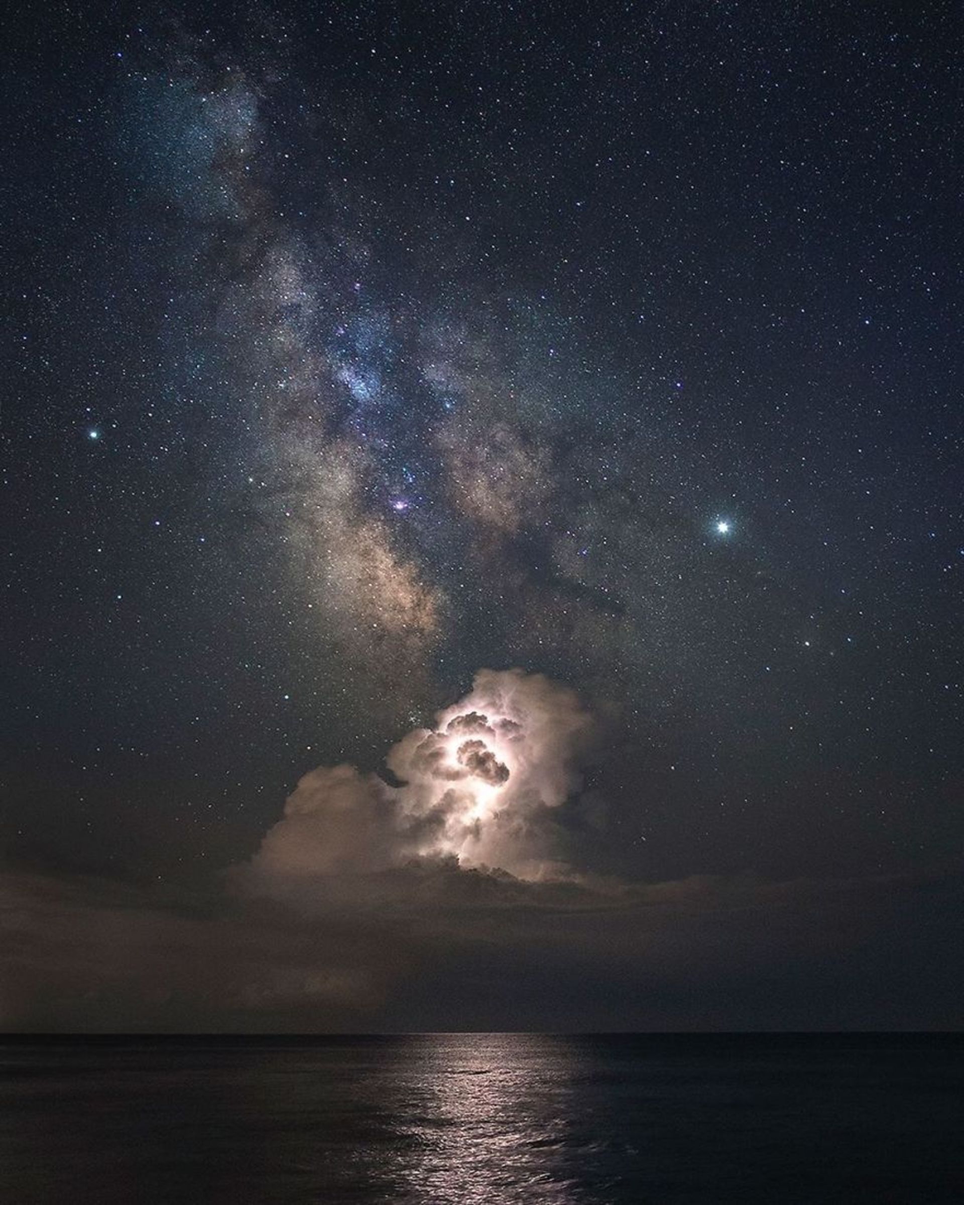 آسمان شب و کهکشان راه شیری