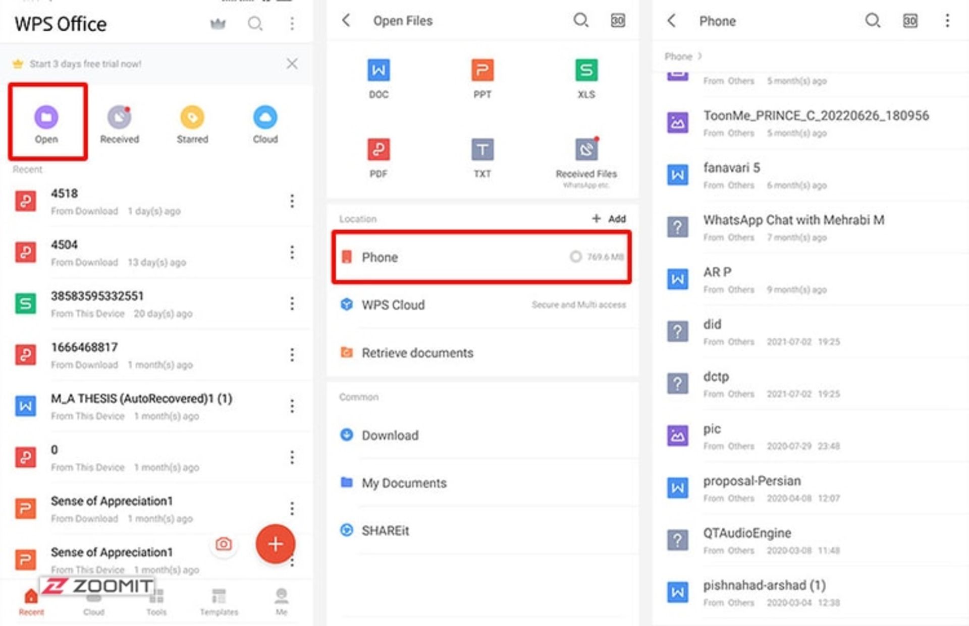 مرحله‌ی اول تبدیل ورد به پی دی اف با WPS Office