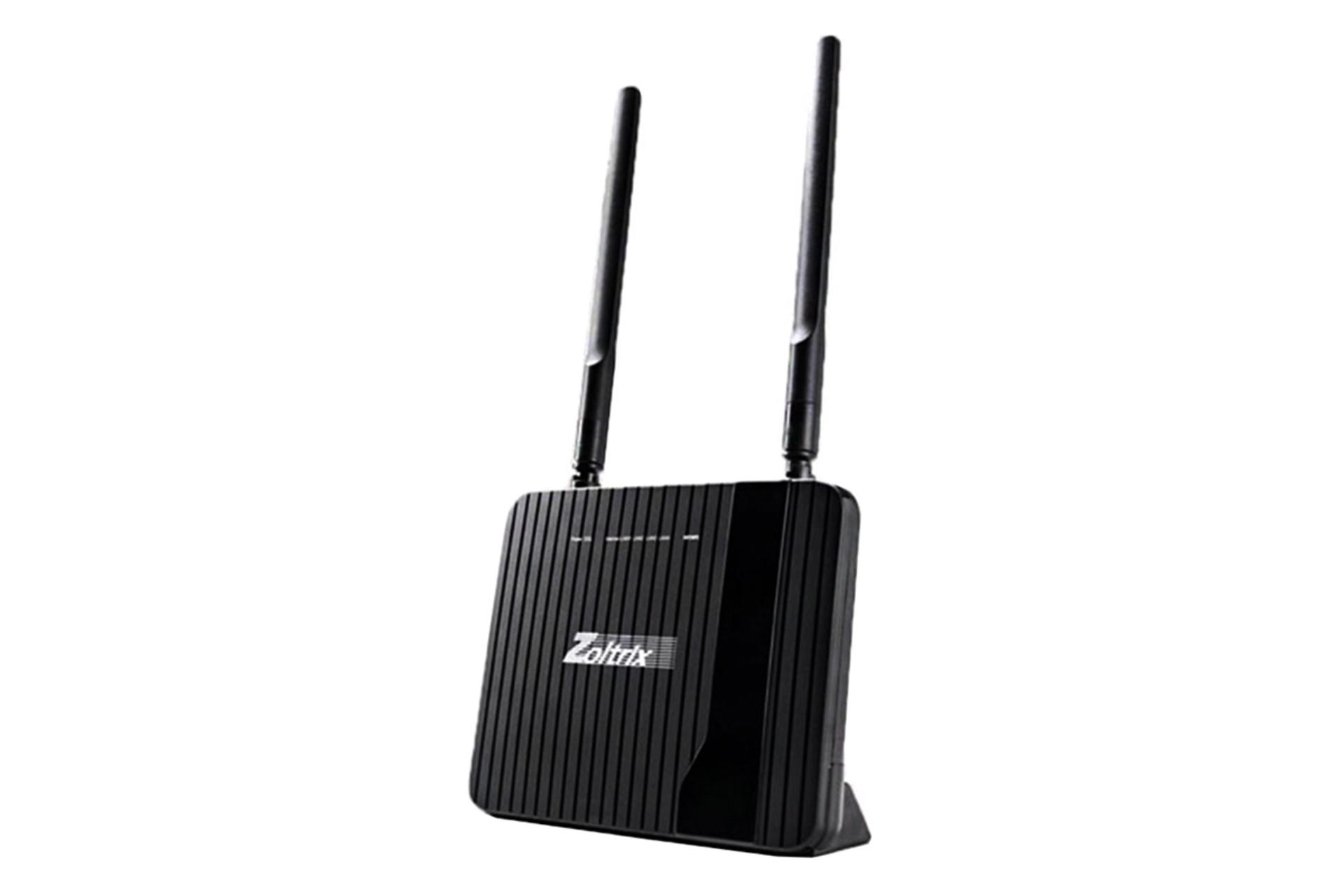 نمای کناری رنگ مشکی مودم - روتر زولتریکس Zoltrix ZXV818E