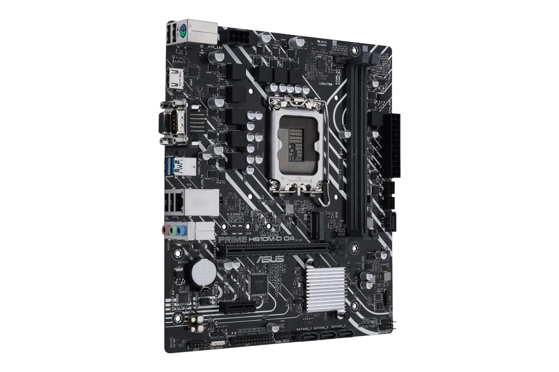 نمای کناری مادربرد ایسوس ASUS PRIME H610M-D D4