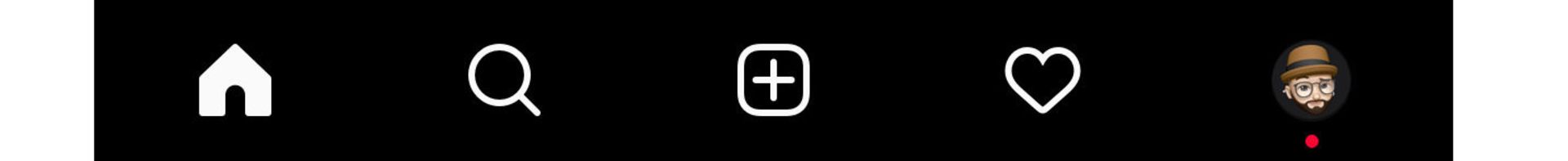 نوار منوی اینستاگرام