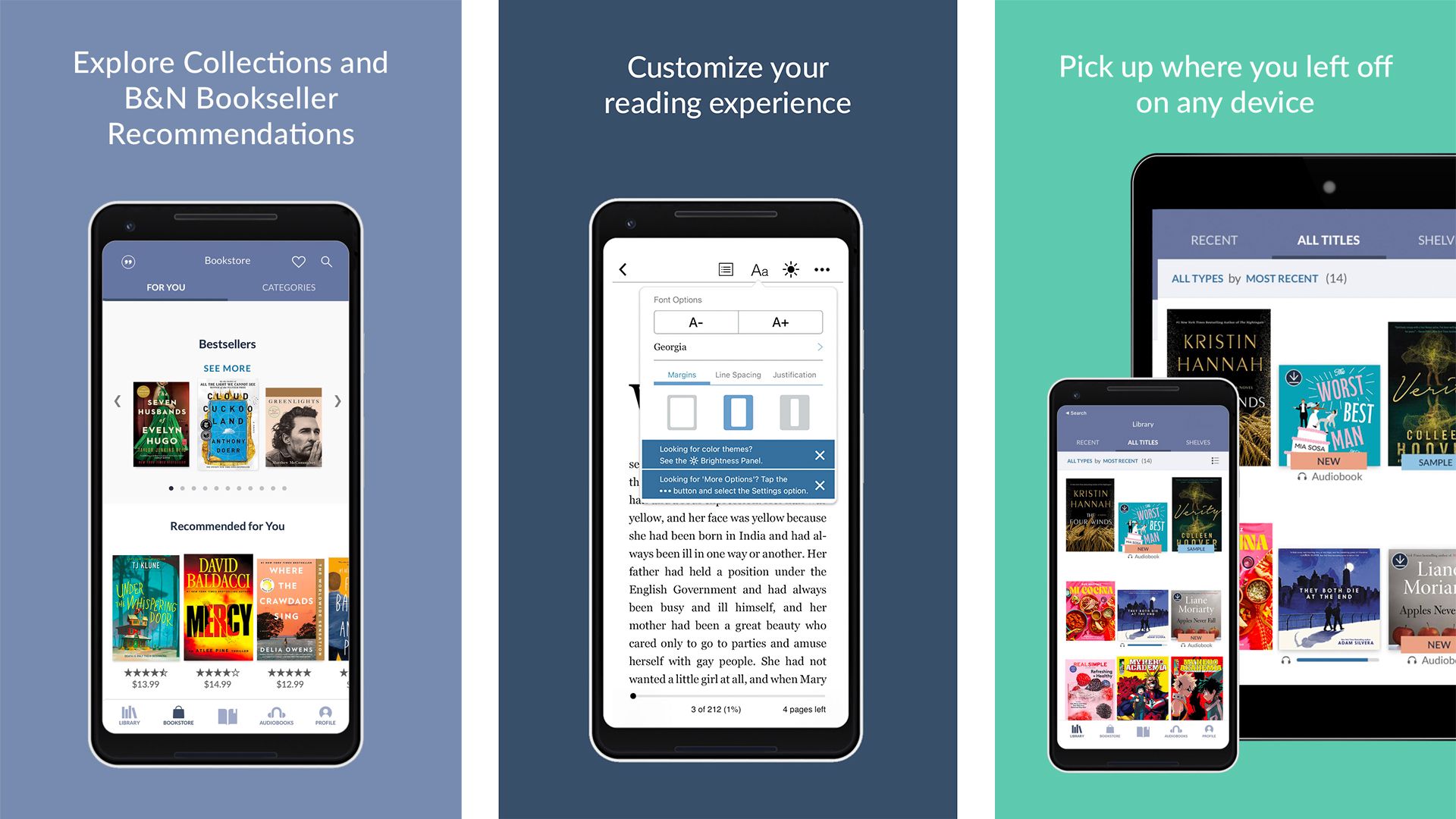 محیط اپلیکیشن Barnes & Noble NOOK