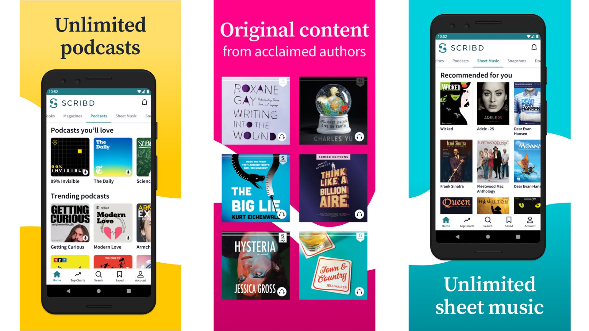 اسکرین شات معرفی اپلیکیشن Scribd