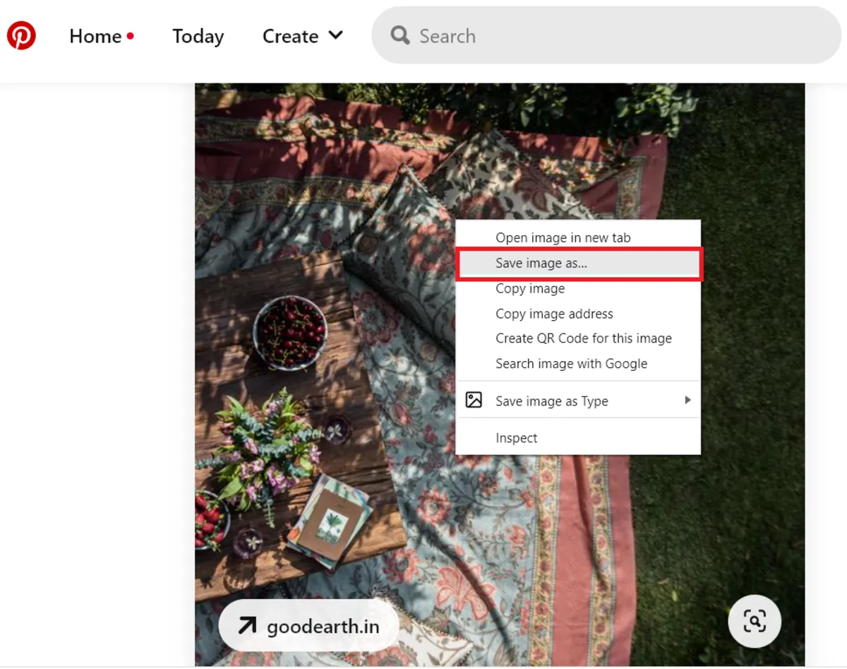1- Download photos from Pinterest in Windows