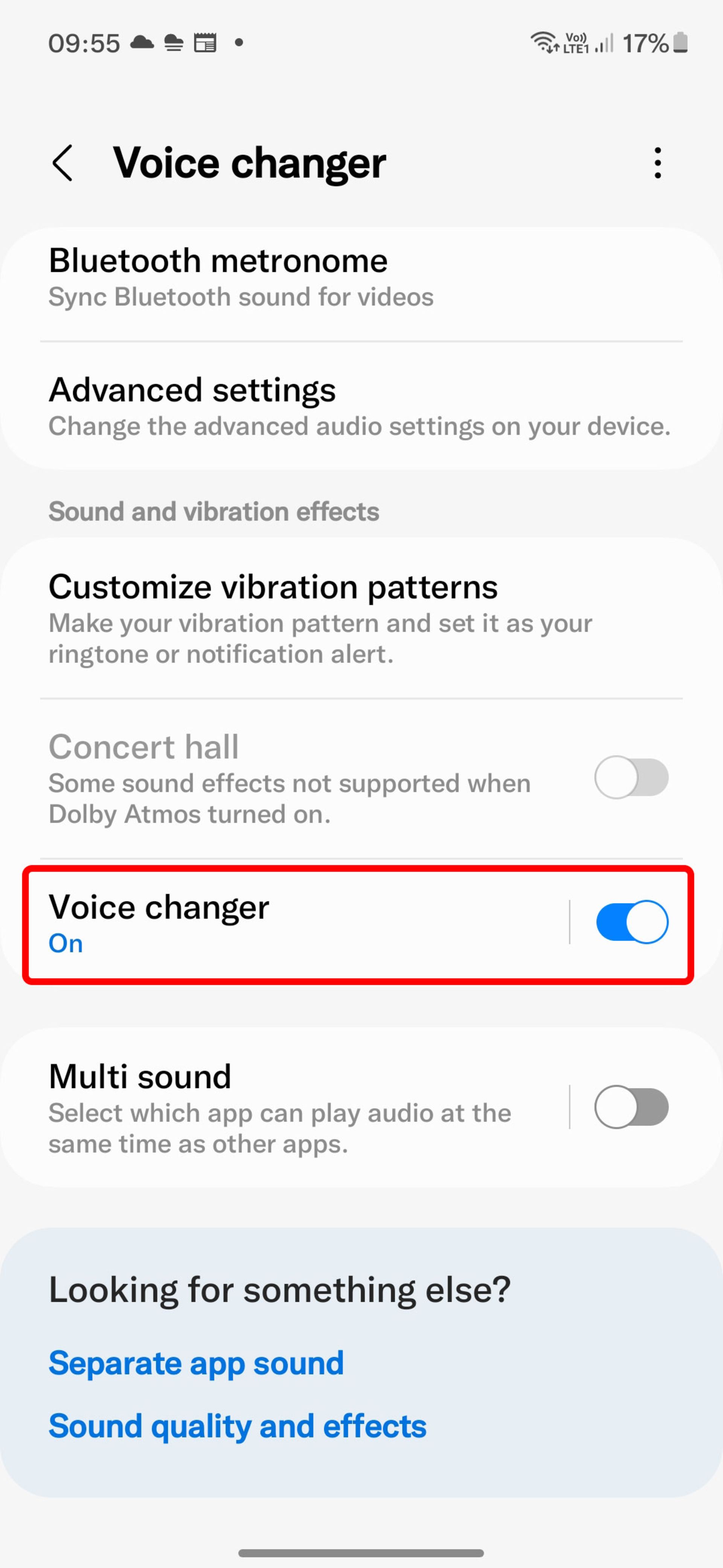 تغییر صدا در برنامه Sound Assistant سامسونگ