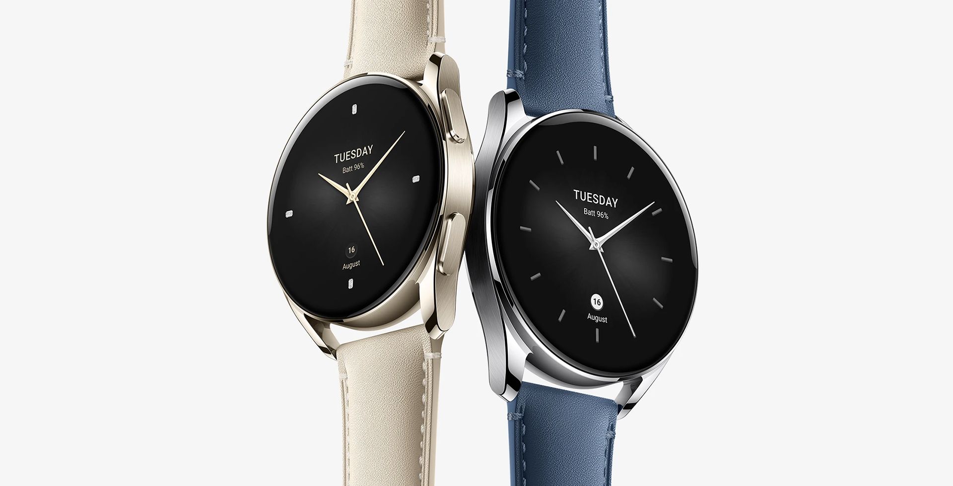 شیائومی واچ اس ۲ در رنگ آبی و طلایی روشن