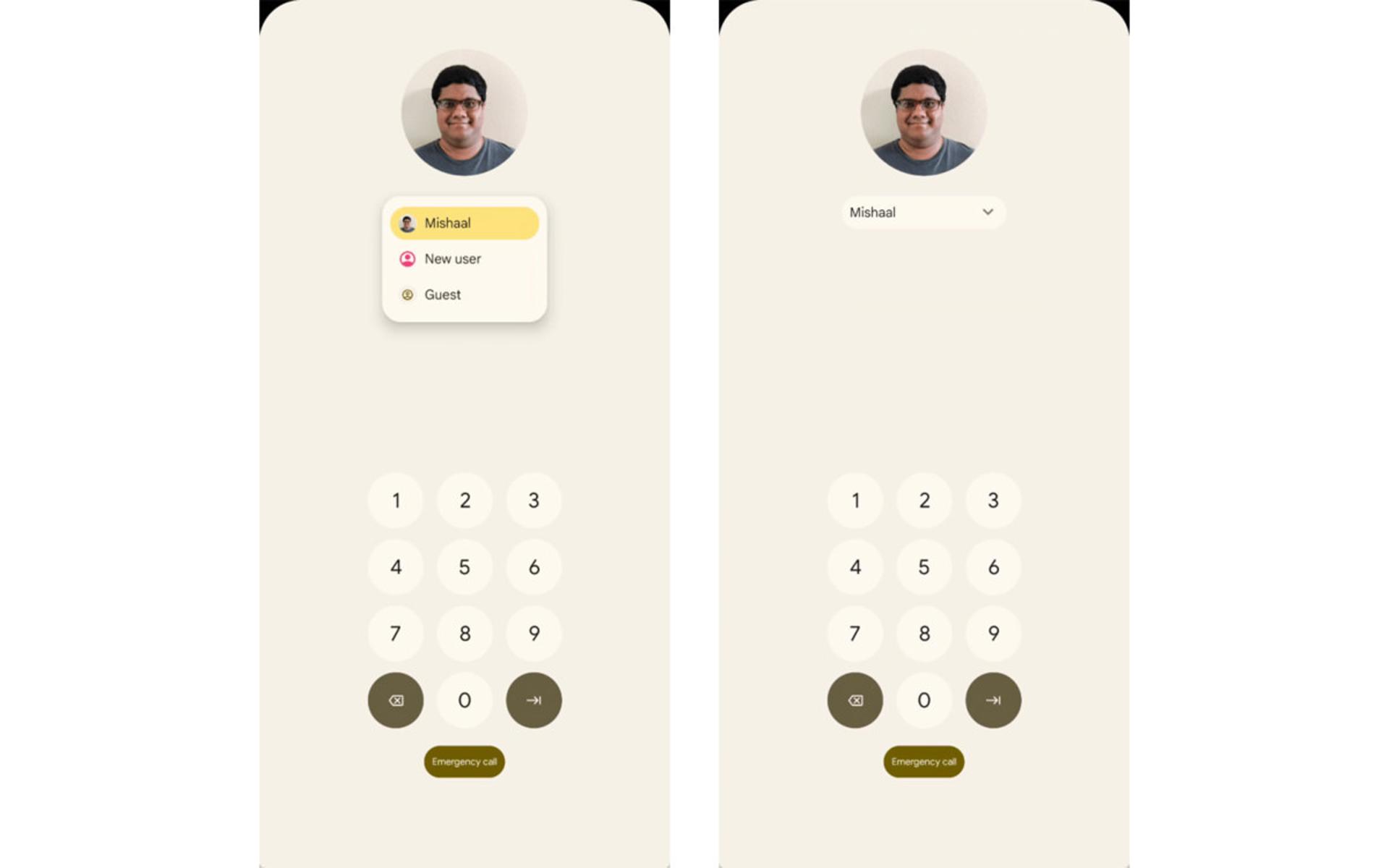تغییر حساب از صفحه قفل