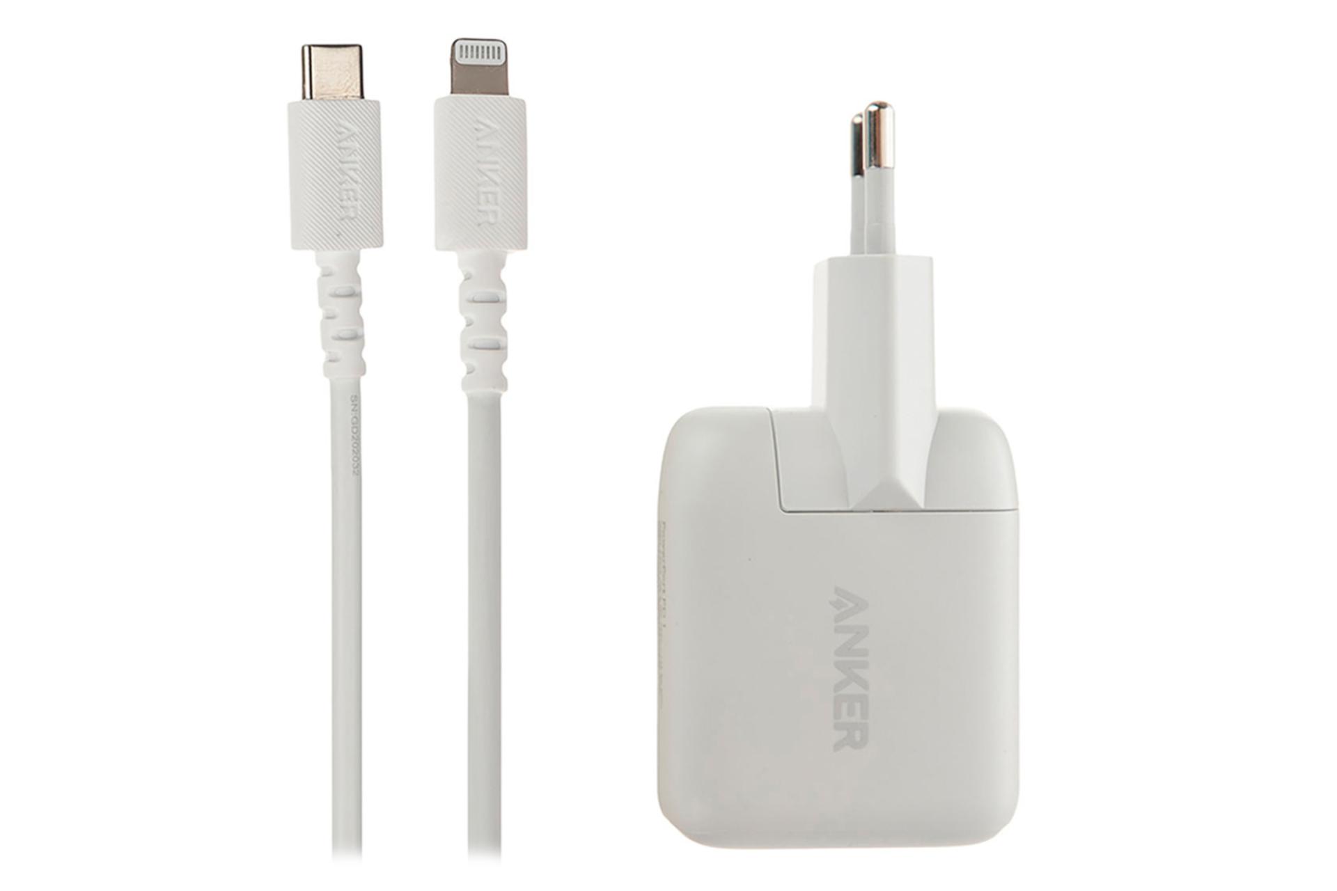 شارژر انکر A2019 Power Port همراه کابل لایتنینگ