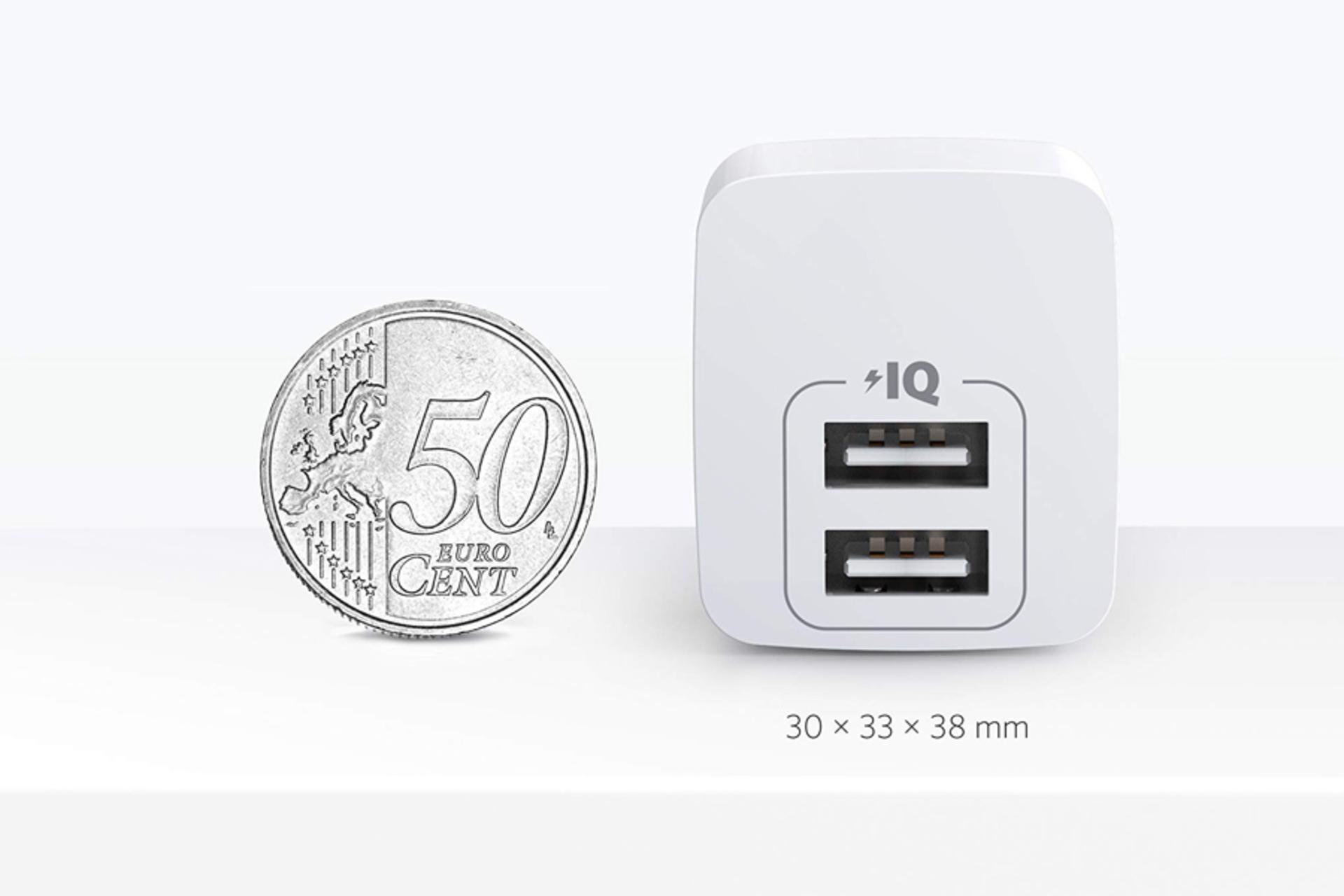ابعاد شارژر انکر PowerPort Mini 2-Pack A2620