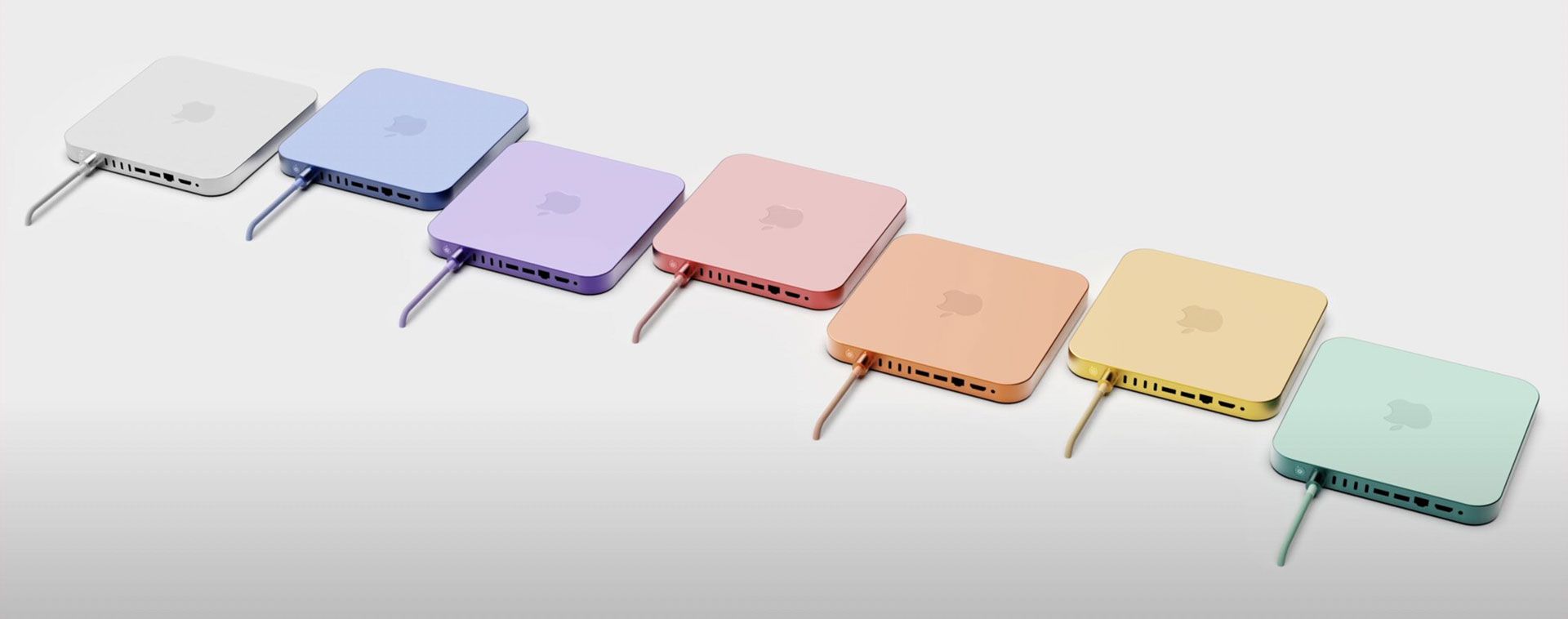 رندر مفهومی مک مینی اپل ۲۰۲۲ در رنگ‌های مختلف