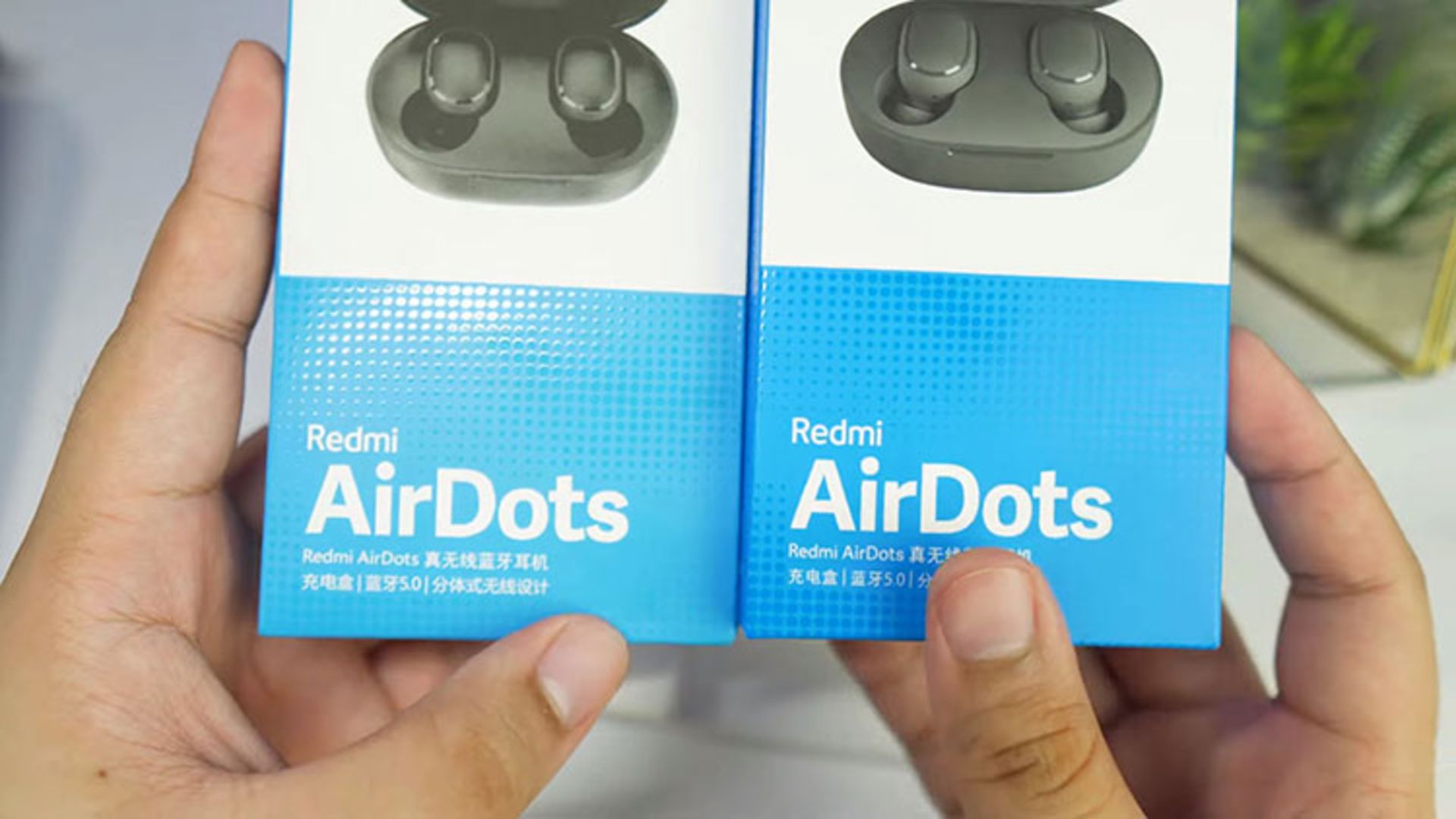 مقایسه بسته‌بندی اصلی هدفون بی‌سیم شیائومی Redmi AirDots با نمونه‌ی کپی