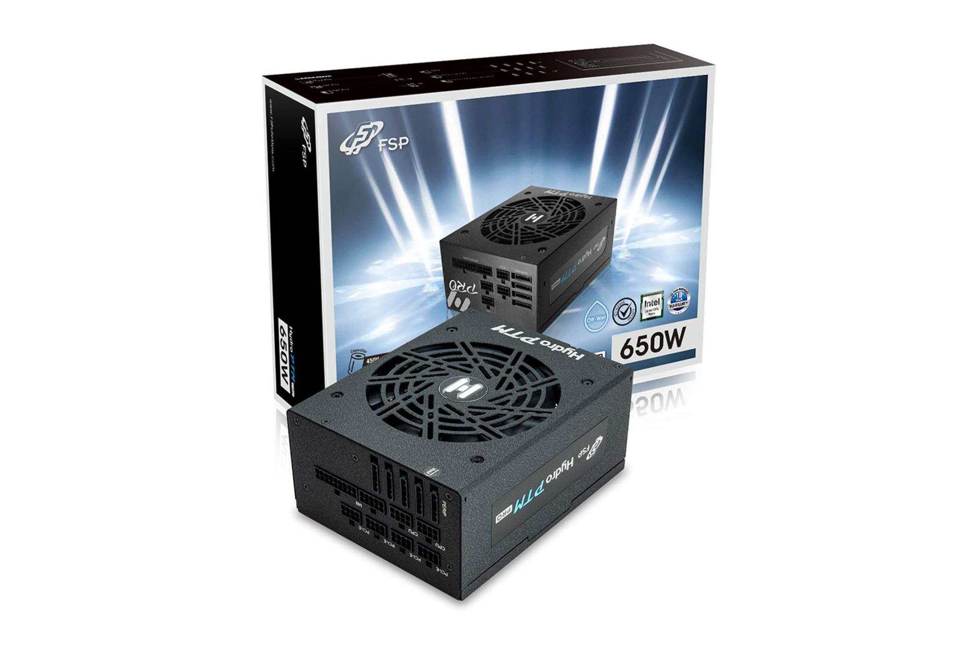 پاور کامپیوتر اف اس پی HYDRO PTM PRO با توان 650 وات بسته بندی