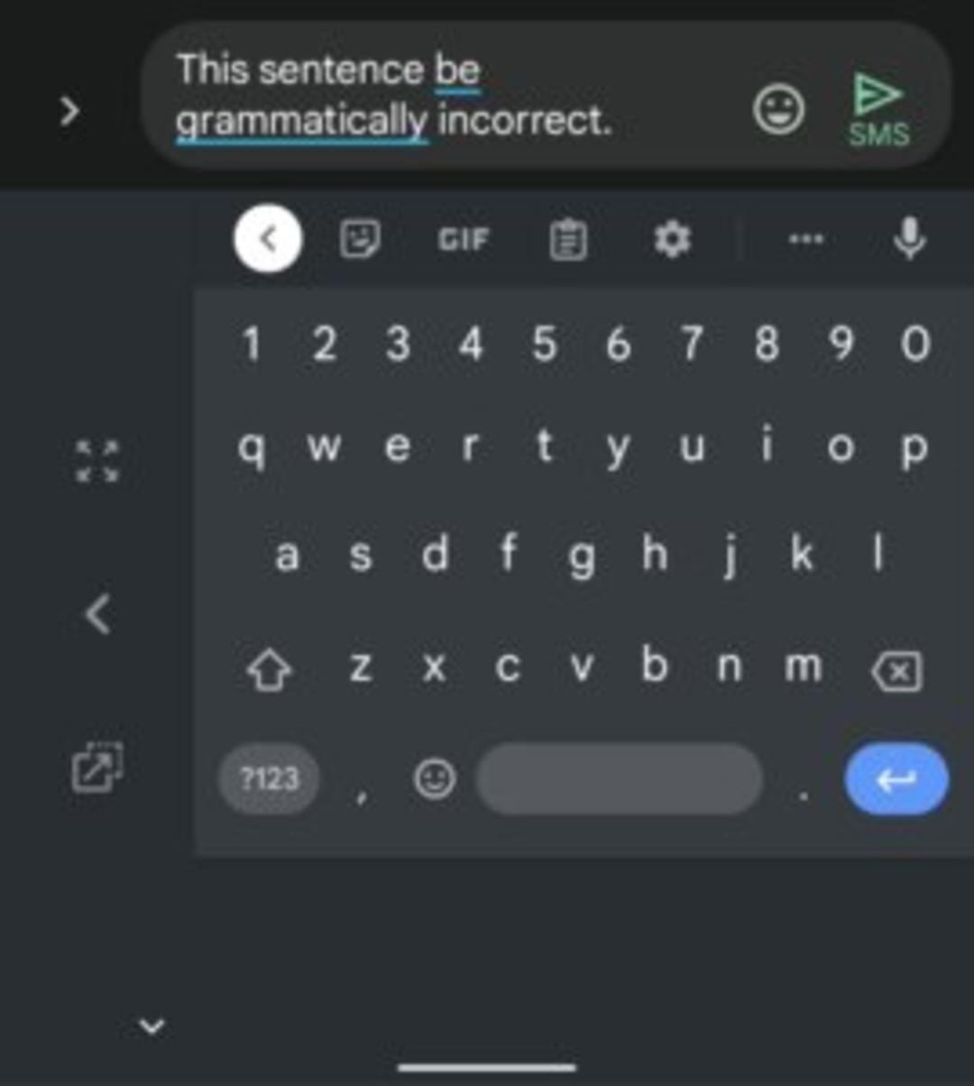 تصحیح دستورزبان Gboard
