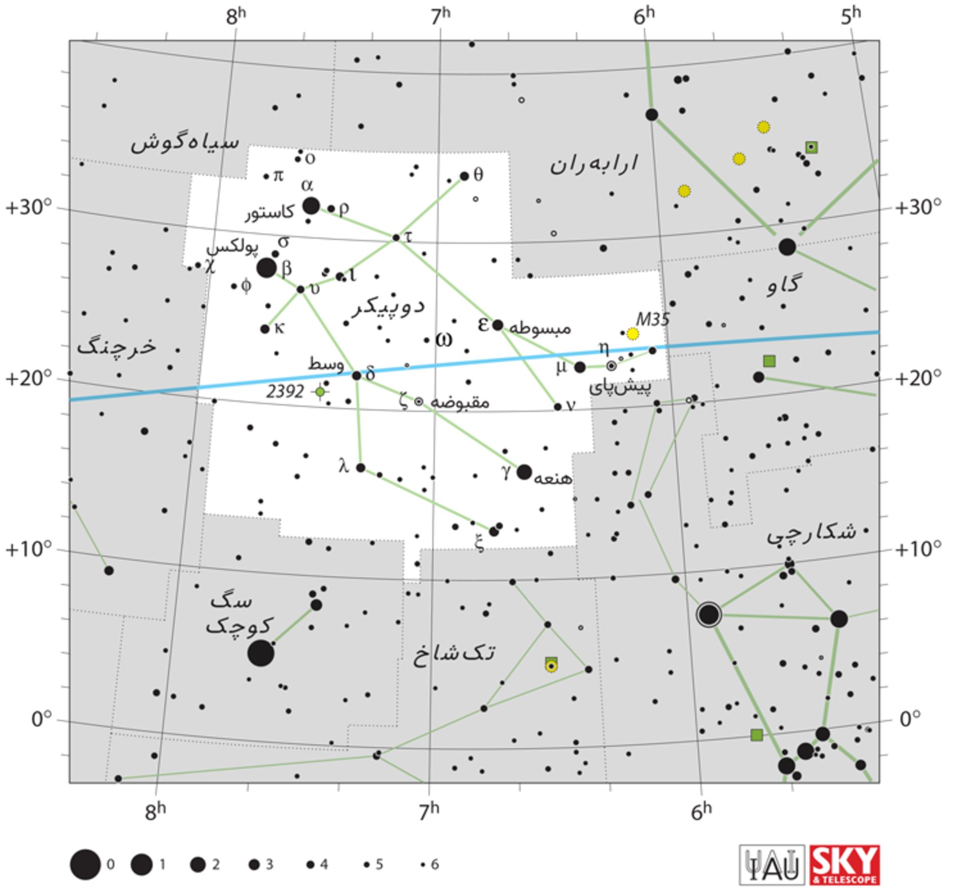 نقشه صورت فلکی دوپیکر