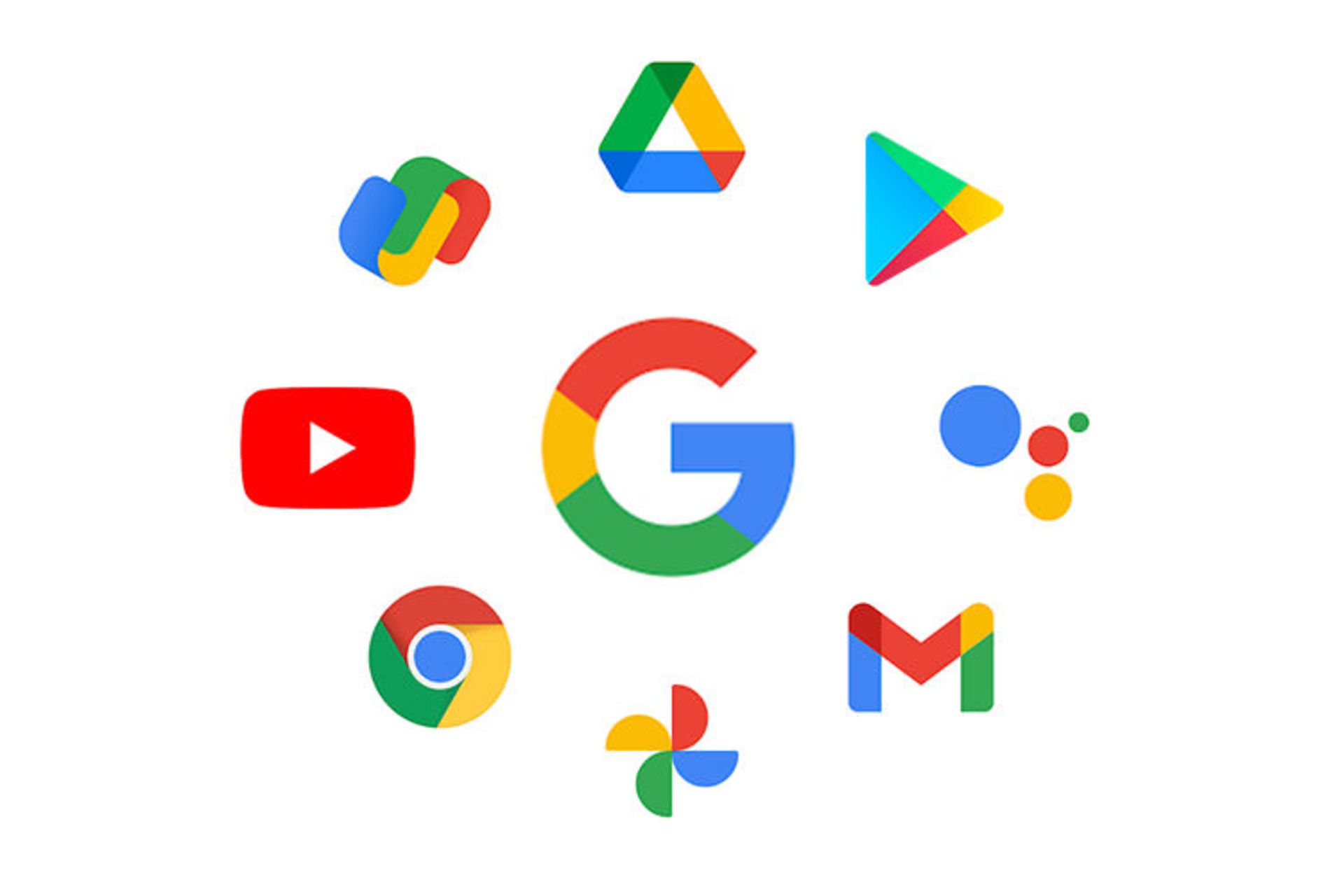 لوگوی برخی خدمات و اپلیکیشن‌های گوگل