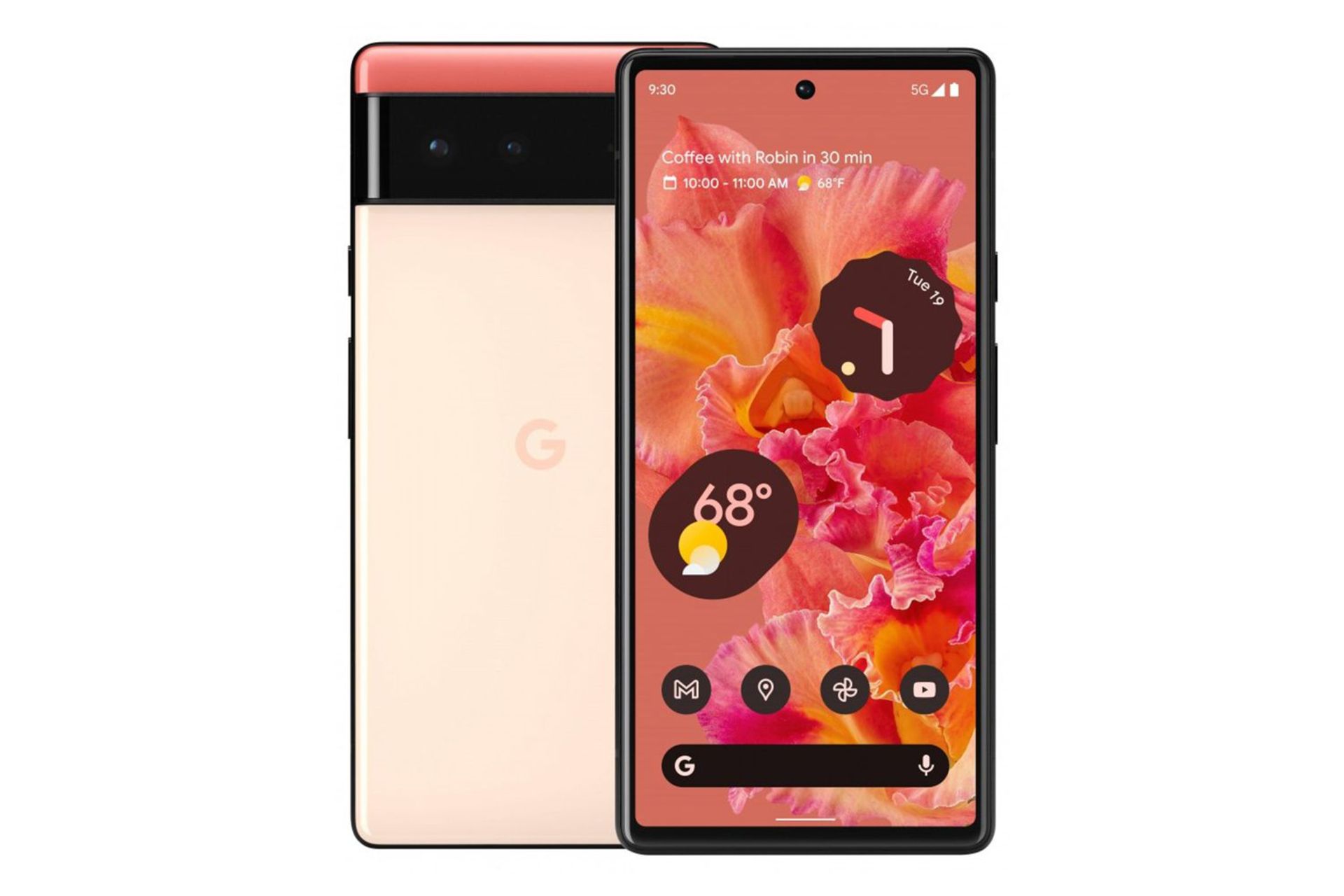 پیکسل ۶ گوگل در رنگ نارنجی و مشکی