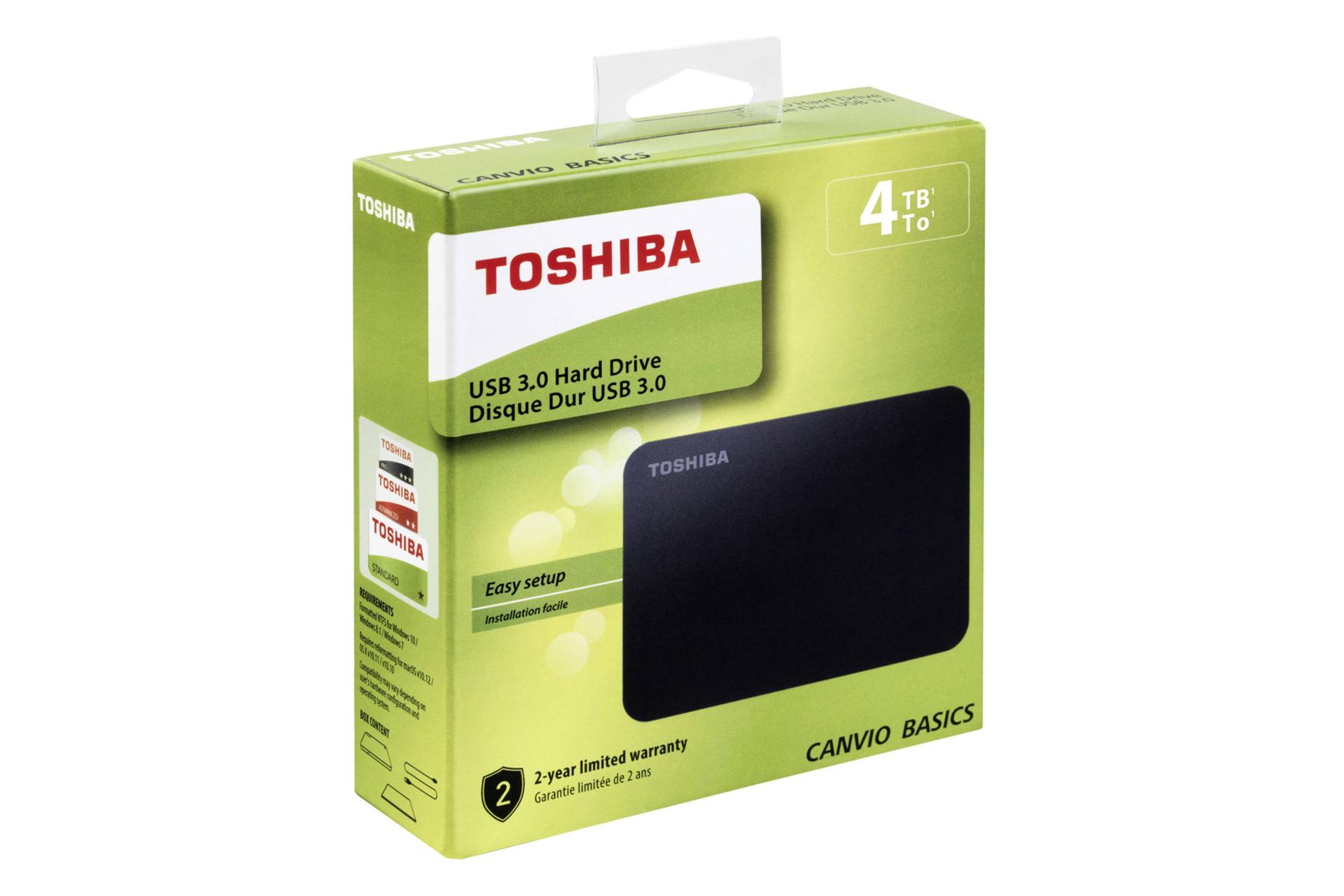 جعبه هارد دیسک توشیبا Canvio Basics ظرفیت 4 ترابایت