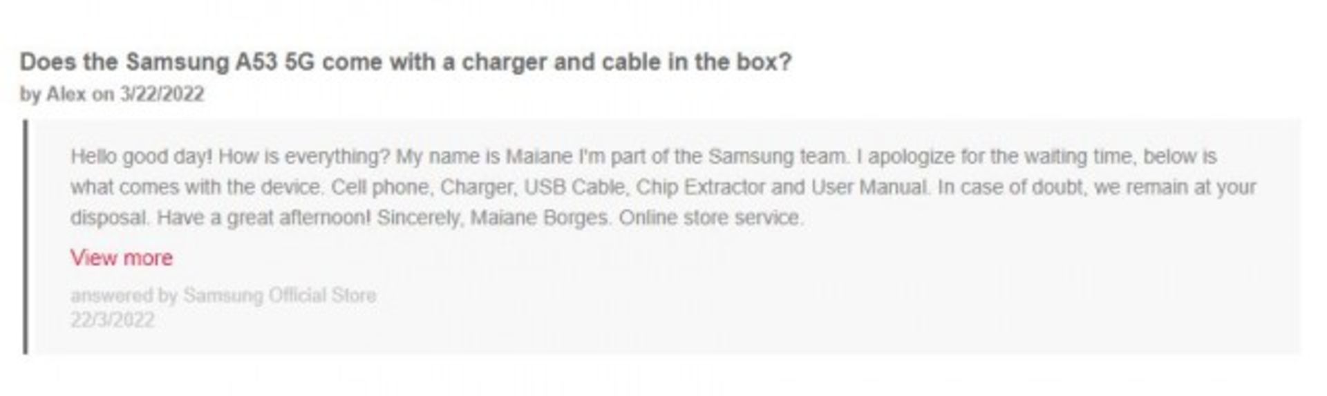 صفحه پرسش و پاسخ گلکسی a53 5g 