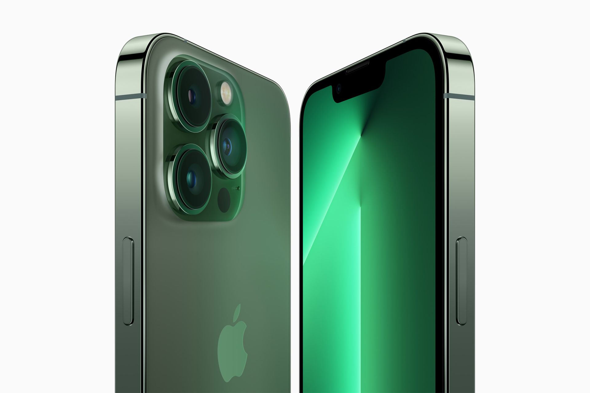 نمای جلو و عقب و کنار آیفون ۱۳ پرو اپل / iPhone 13 Pro در رنگ سبز