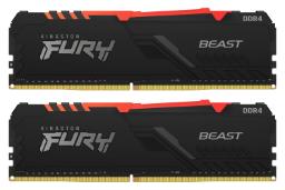 رم کینگستون Kingston FURY Beast RGB 16GB (2x8) DDR4-3200 CL16